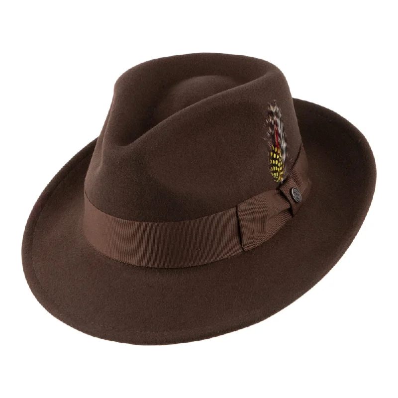 Jaxon & James Crushable C-Crown Fedora Brown Wholesale Pack