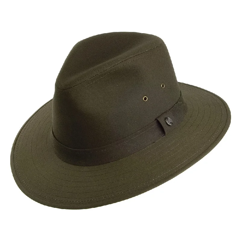 Jaxon & James Oilcloth Safari Fedora Hat Olive Wholesale Pack