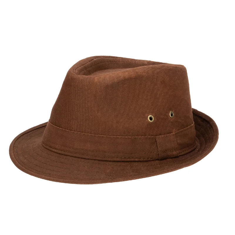 Mens Cut and Sew Waxed Cotton Stingy Brim Fedora