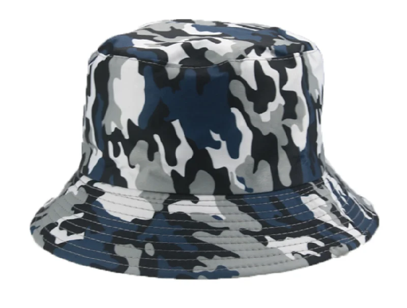 Bucket hat dark blue Mixed Rave Camouflage