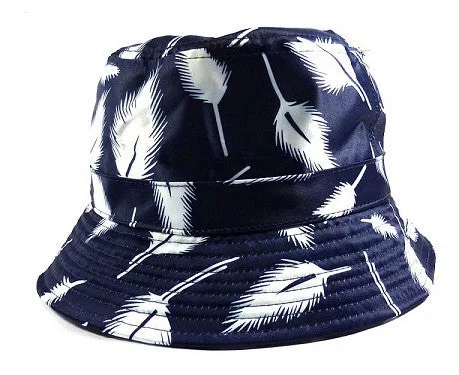 Navy leaves Bucket Hat