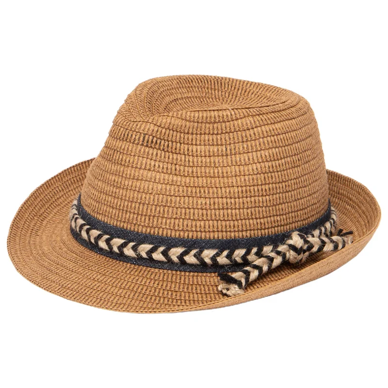 Paperbraid Stingy Brim Fedora with Layered Bands