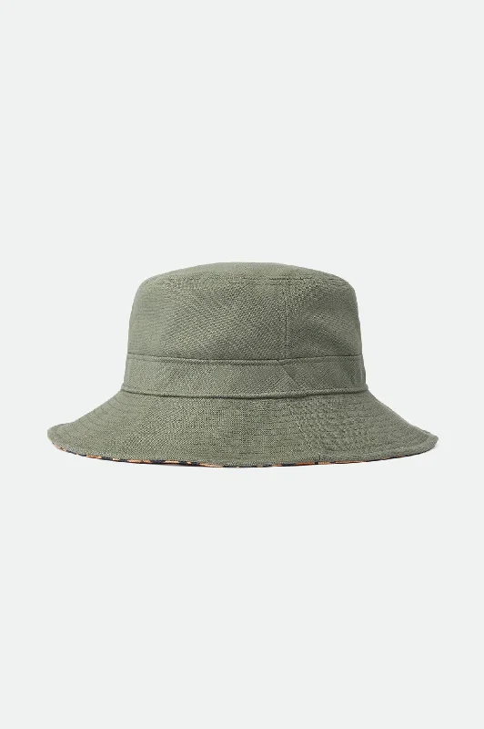 Petra Packable Bucket Hat - Military Olive/Leopard