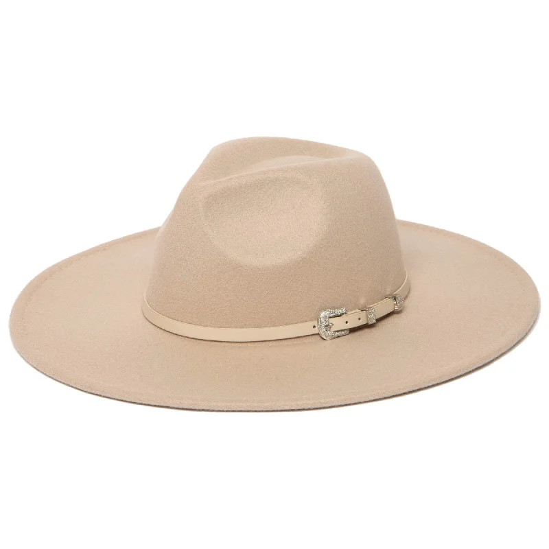 Beverly - Pinch Crown Fedora with Western Buckle