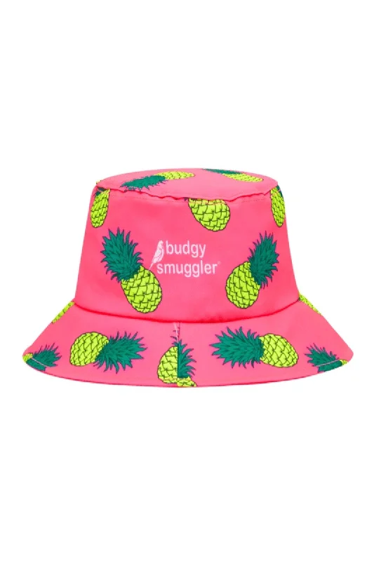 Bucket Hat in Pink Pineapple