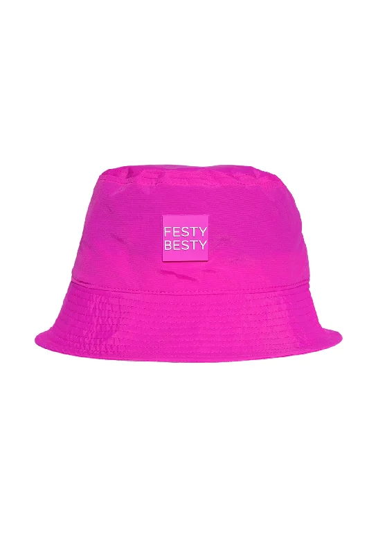 Pink Nylon Bucket Hat