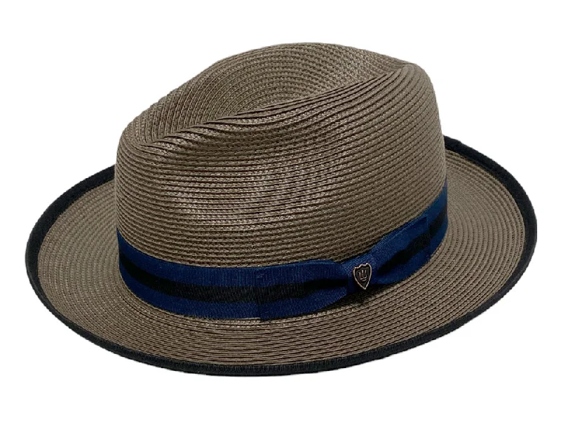 Poly Braid Straw Fedora with Grosgrain Band