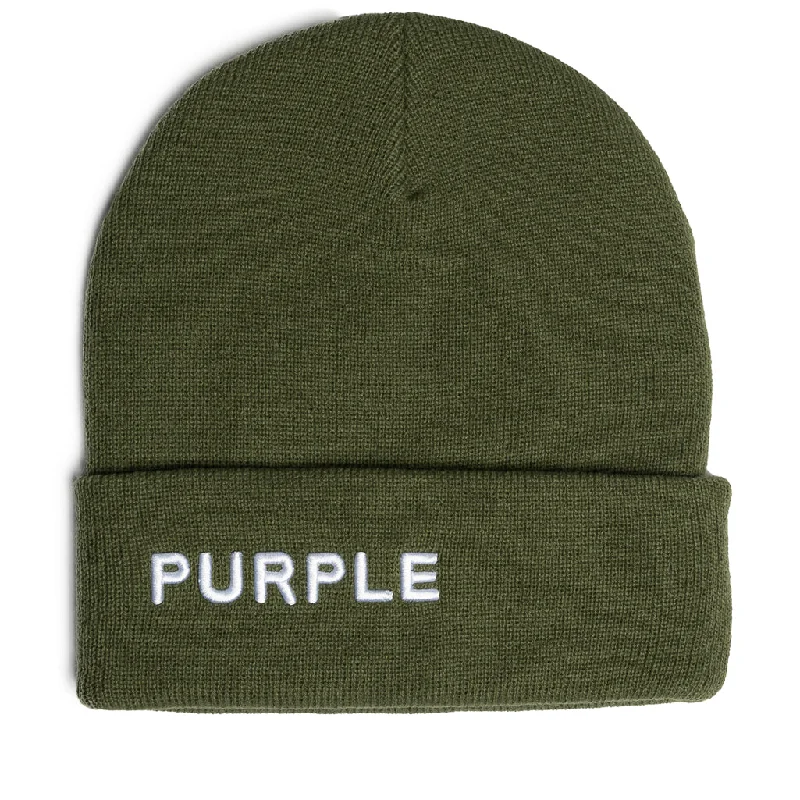 Purple Brand Acrylic Beanie - Green