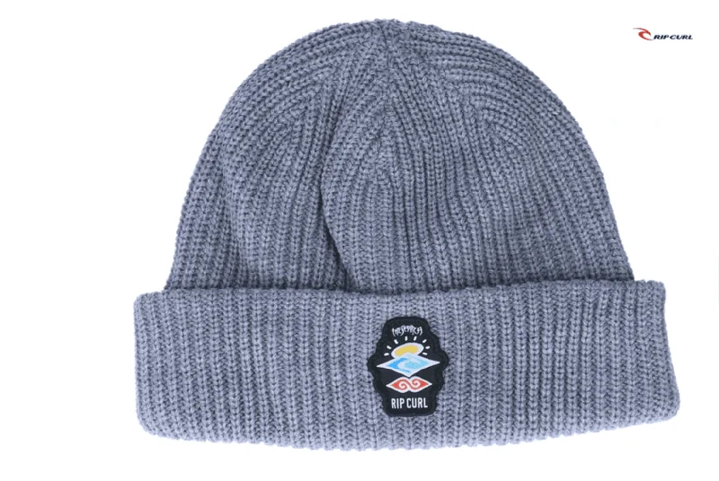 Rip Curl Icons Reg Mens Beanie Grey Search Logo