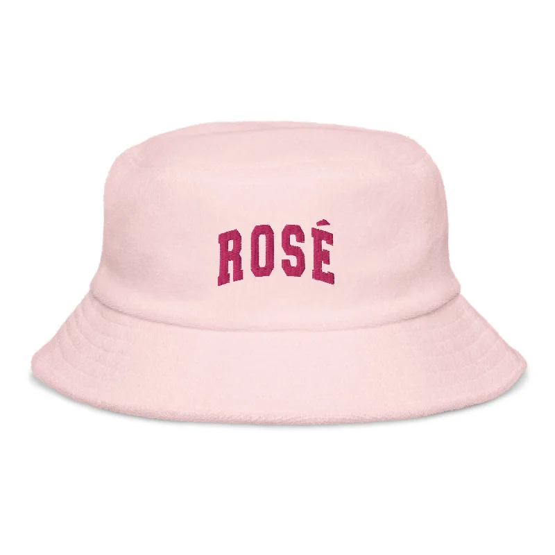 Rosé terry cloth bucket hat