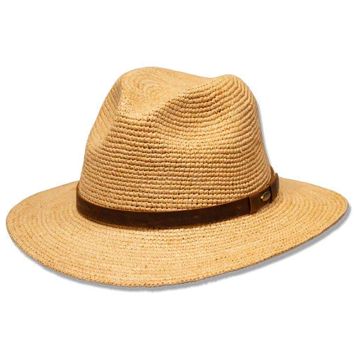 Saint Martin - Raffia Fedora with Leather Band