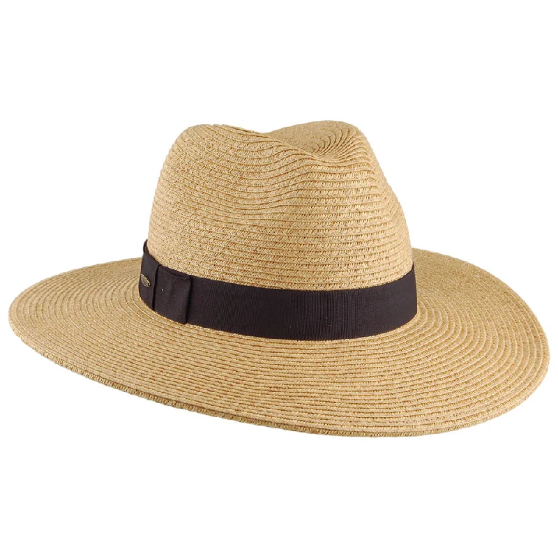 Scala Hats Helena Wide Brim Fedora Hat - Toast