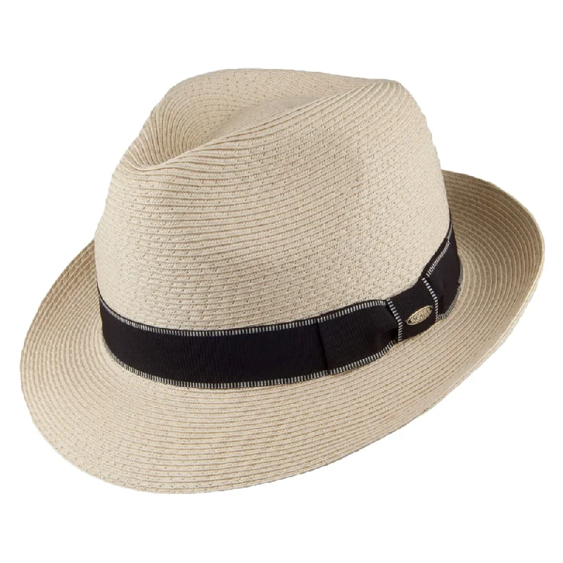 Scala Hats Wyatt Fine Braid Toyo Fedora Hat - Natural