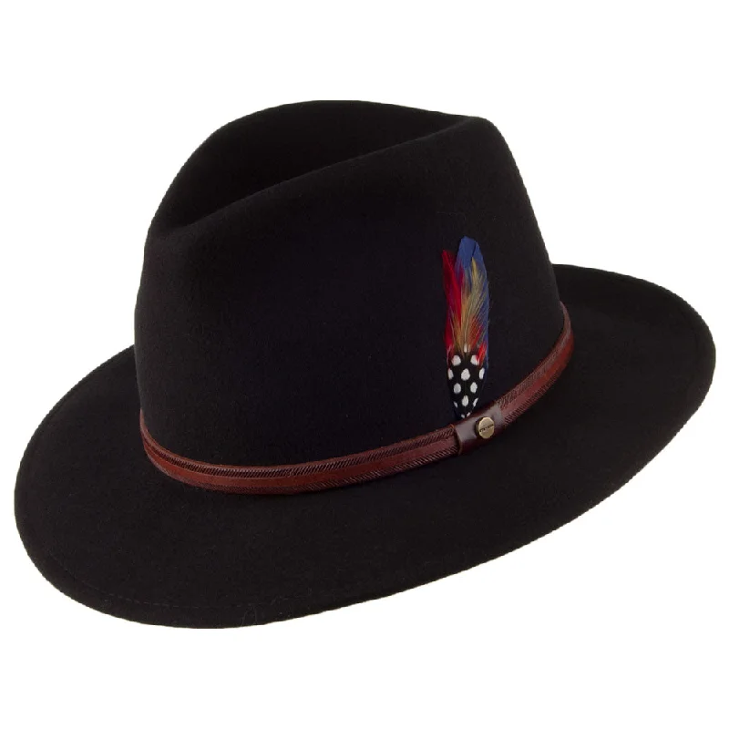 Stetson Hats Rantoul Safari Fedora Hat - Black