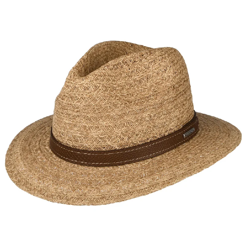 Stetson Hats Traveller Raffia Safari Fedora Hat - Natural