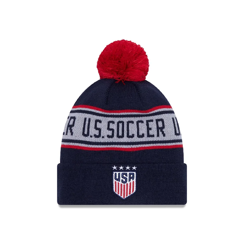 Men's New Era USWNT Knit Repeat Pom Beanie