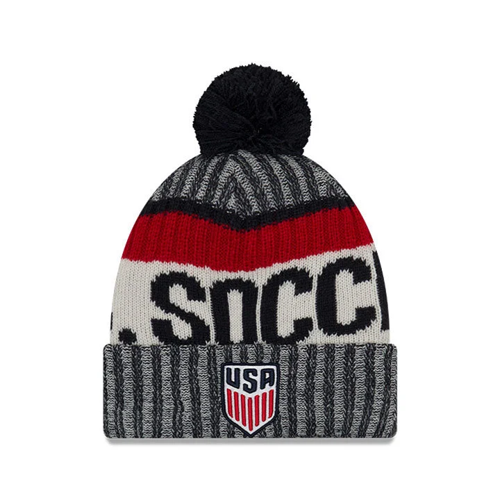 New Era USA Sport Grey Pom Knit