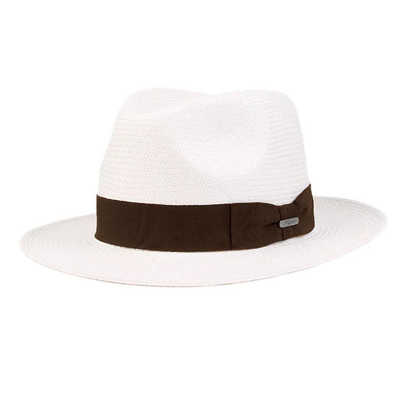 Wigens Men's Paja Toquilla Straw Panama Hat with Grosgrain Band