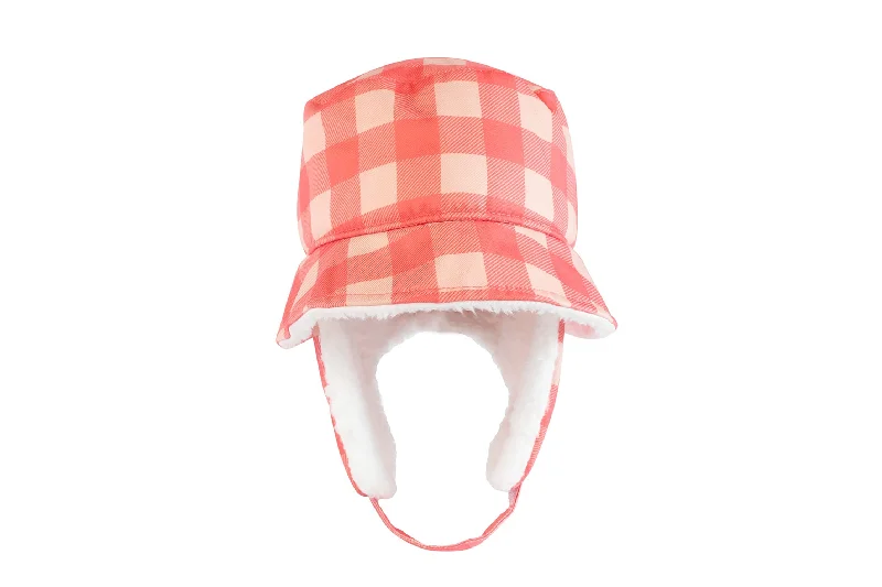 Winter Bucket Hat - Pink Buffalo Check