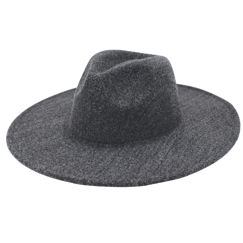 Women's Faux Felt Wide Brim Fedora