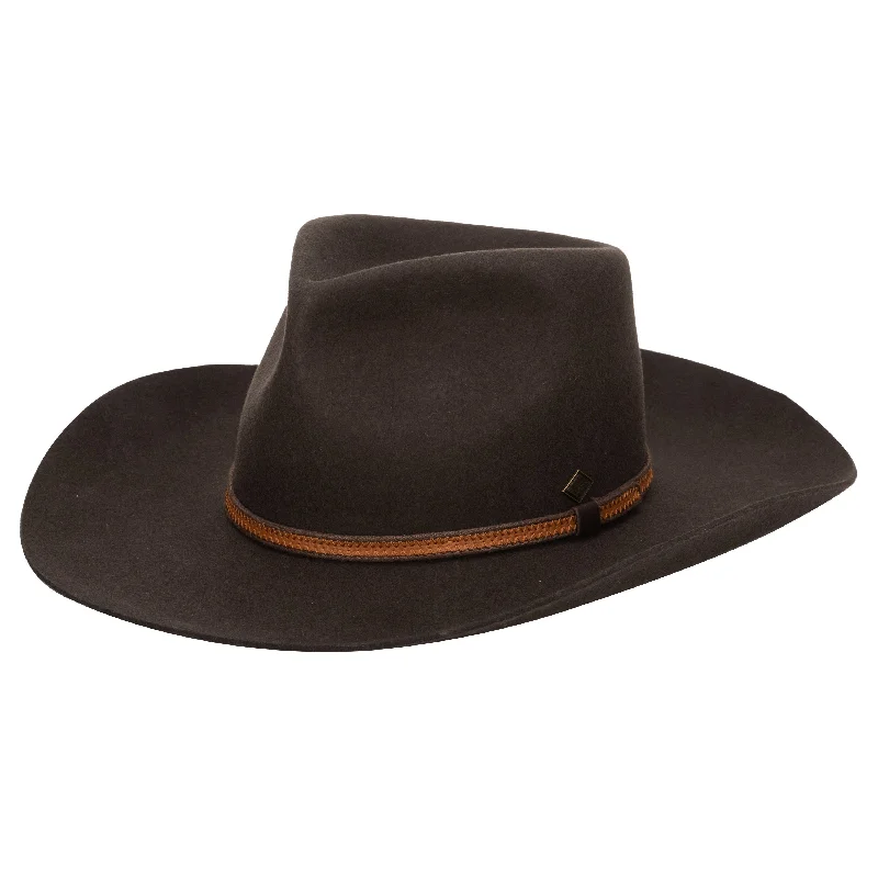 Men's Wool Felt Western Fedora With Faux Leather Band