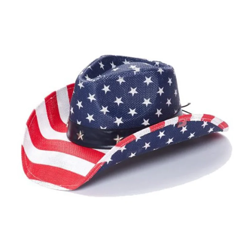 American Flag Toyo Straw Hat