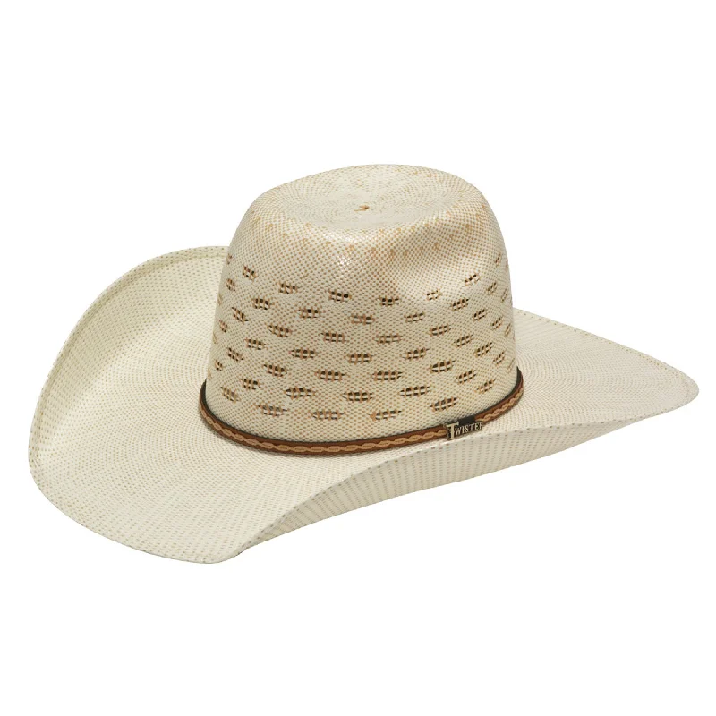 Twister Ivory and Tan Bangora Hat