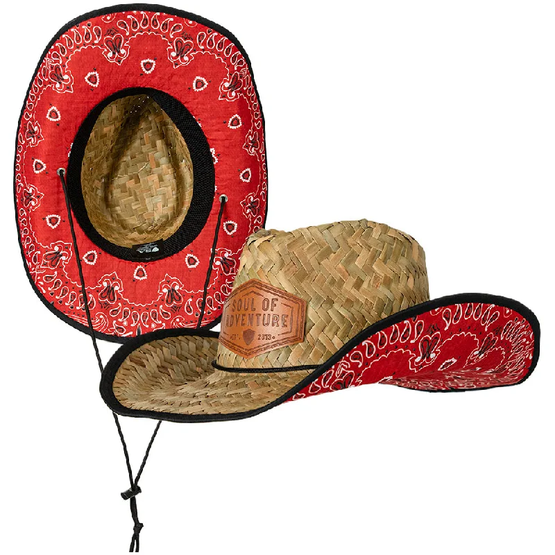 Cowboy Straw Hat | Red Bandana