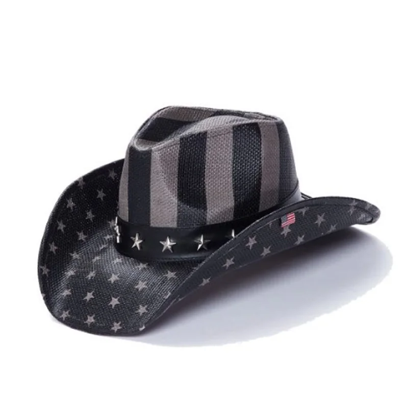 California Hat Co. American Flag Straw Hat