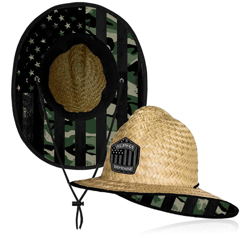 Ladder Under Brim Straw Hat | Patriot Military Camo